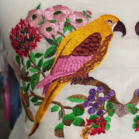 NWT! CAROLINA K embroidered Layla parrot cotton crop top - Picture 6 of 11